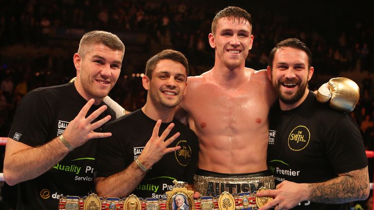 Callum Smith stands alongside brothers (left to right) Liam, Stephen and Paul Smith