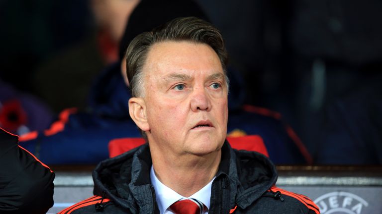 Manchester United manager Louis van Gaal, Manchester United v CSKA Moscow, UEFA Champions League