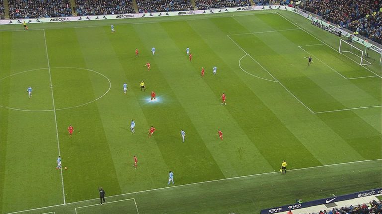 Lucas Leiva was prepared to push forward for Liverpool against Manchester City, November 2015