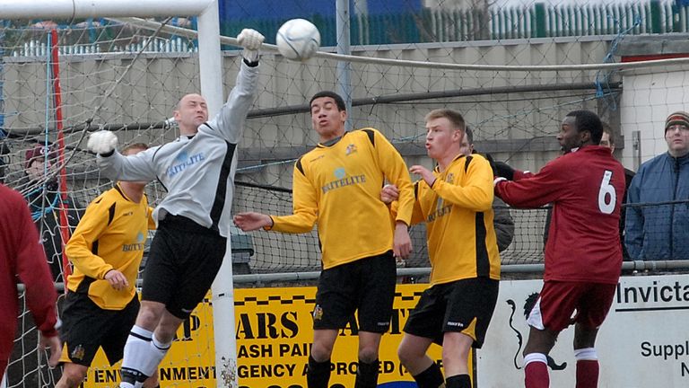 Chris Smalling in action for Maidstone United against Chelmsford City  // MUST CREDIT: STEVE TERRELL, MAIDSTONE UTD
