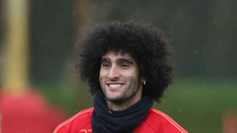 Marouane Fellaini has returned to training from a calf problem and could play against PSV