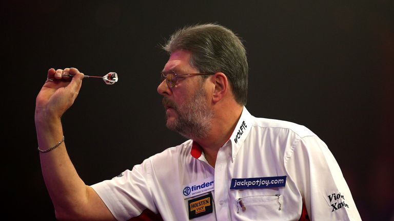 Martin Adams of England in action during his semi final match against Glen Durrant of England during the BDO Lakeside World 