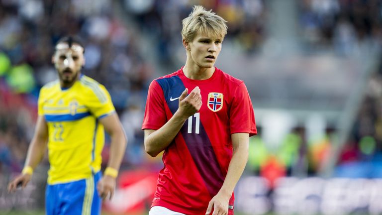 Martin Odegaard reacts during the international friendly football match, Norway vs Sweden at the Ullevaal Stadium, in Oslo, Norway on June, 8, 2015