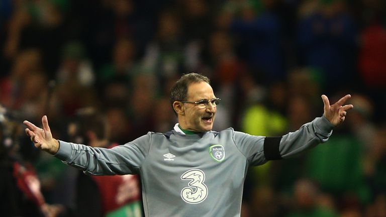 Martin O'Neill reacts during the UEFA EURO 2016 Qualifier play off, second leg match between Republic of Ireland and Bosnia and Herzegovina