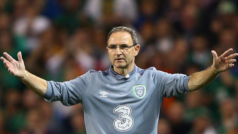 DUBLIN, IRELAND - OCTOBER 08: Head Coach Martin O'Neill of Republic of Ireland reacts during the UEFA EURO 2016 Qualifier group D match between Republic of