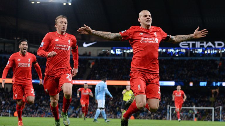 Liverpool's Martin Skrtel (R) celebrates