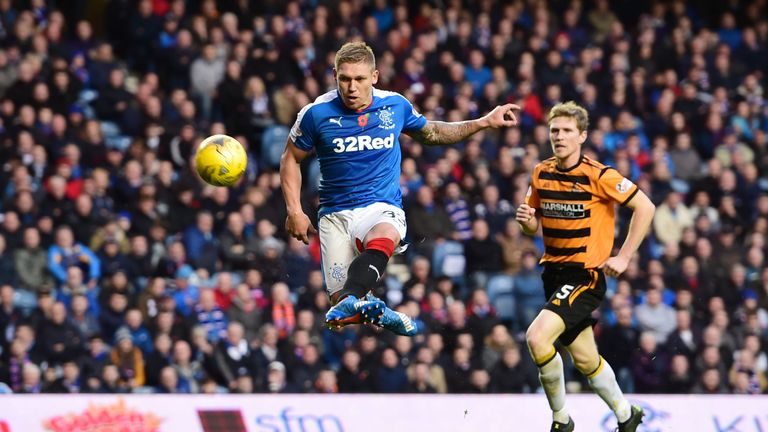 Martyn Waghorn scores for Rangers in their 4-0 thrashing of Alloa