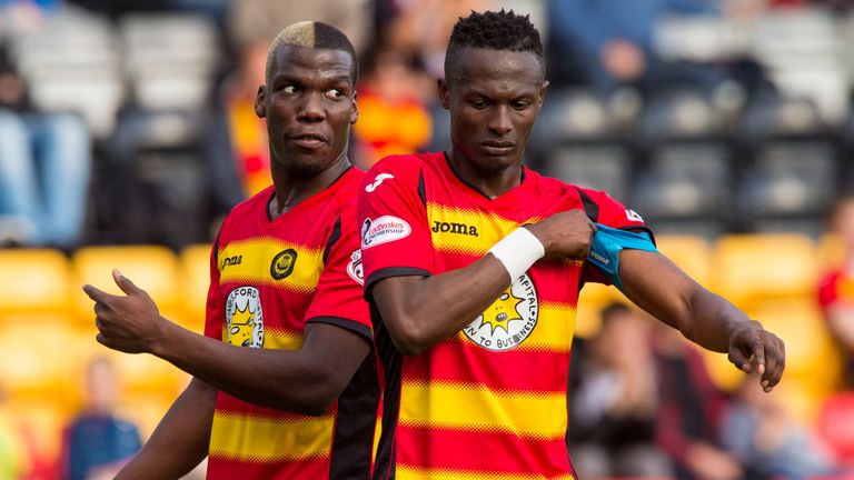 Partick Thistle captain Abdul Osman (right) says the whole club is behind Mathias Pogba (left)