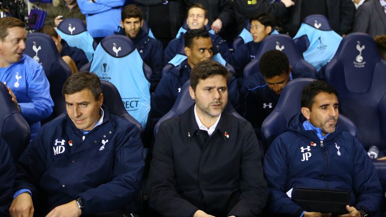 Spurs boss Mauricio Pochettino during the UEFA Europa League Group J match between Tottenham Hotspur FC and RSC Anderlecht at White Hart Lane on Nov 5