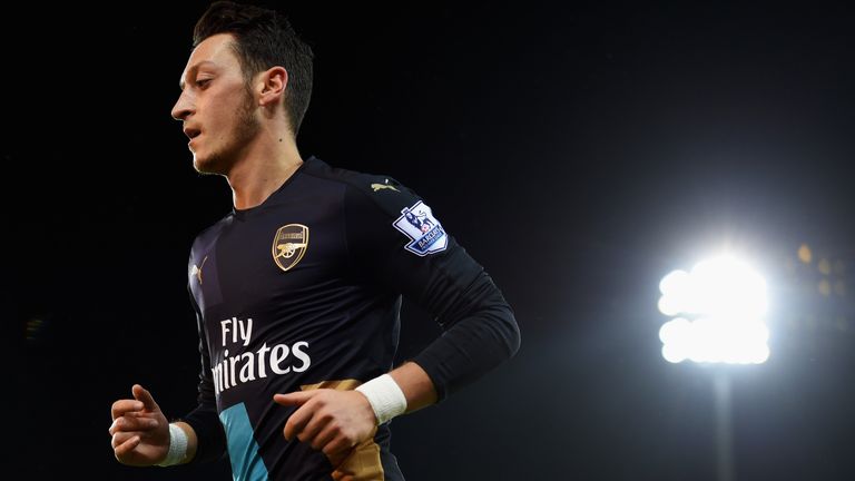 Mesut Ozil - under the Carrow Road floodlights