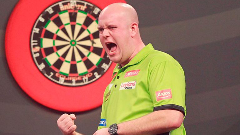 Michael van Gerwen powered into the Grand Slam of Darts final  (Pic Lawrence Lustig/PDC)