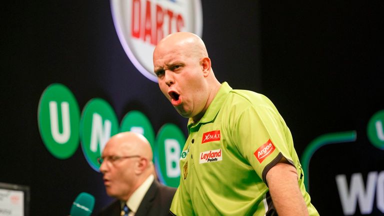 Michael van Gerwen on his way to victory in the World Series of Darts