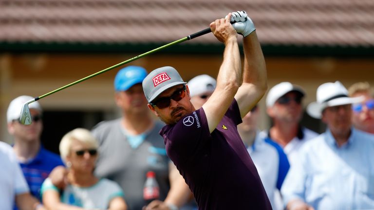 ATZENBRUGG, AUSTRIA - JUNE 14: Mikko Korhonen of Finland tees off during the Lyoness Open day four at the Diamond Country Club on June 14, 2015 in Atzenbru