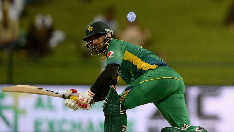 Mohammad Hafeez of Pakistan bats during the 1st One Day International against England 