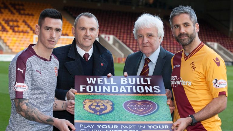 Tom Feely (second right) hopes Motherwell fans can achieve what Hearts supporters including Brian Cormack (second left) have