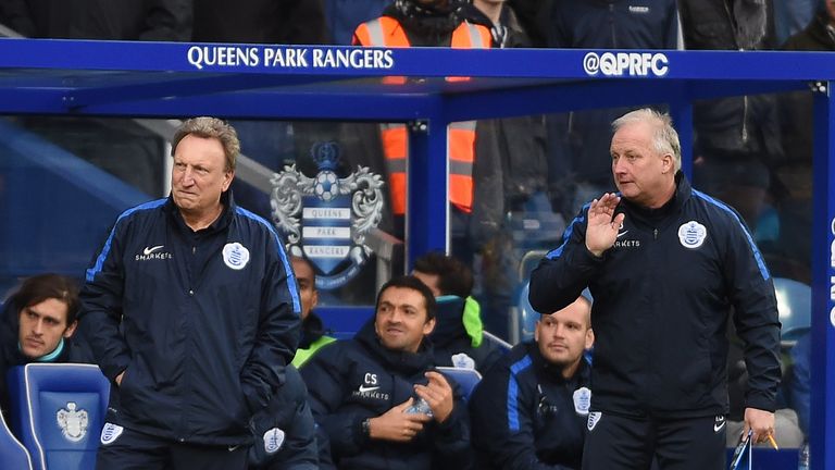 Warnock (far left) and Blackwell guided QPR to victory over Leeds on Saturday