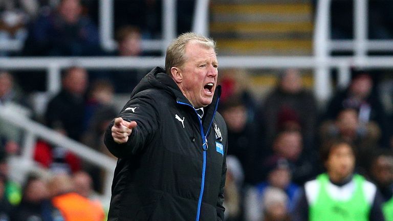 Newcastle United manager Steve McLaren gestures from the sideline during the defeat to Leicester