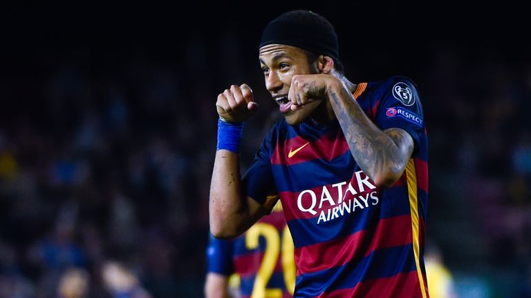 Neymar of Barcelona celebrates