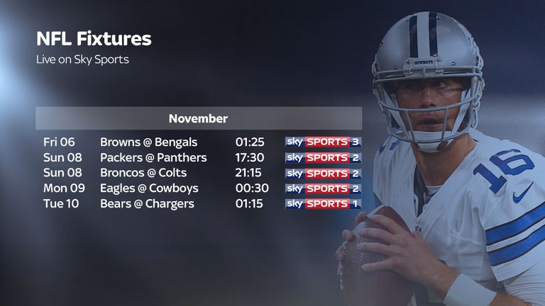 Chicago Bears @ San Diego Chargers live on Sky Sports in Week 9