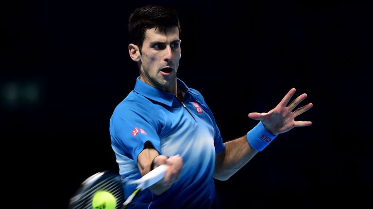Serbia's Novak Djokovic during the Final of the ATP World Tour Finals at the O2 Arena, London