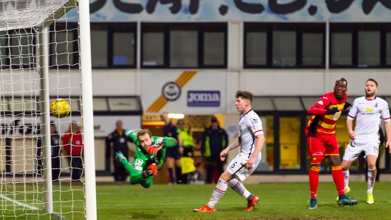 Inverness keeper Owain Fon Williams is powerless to deny Partick's last-gasp winnern