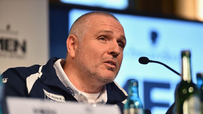 Peter Fury looks on during a press conference