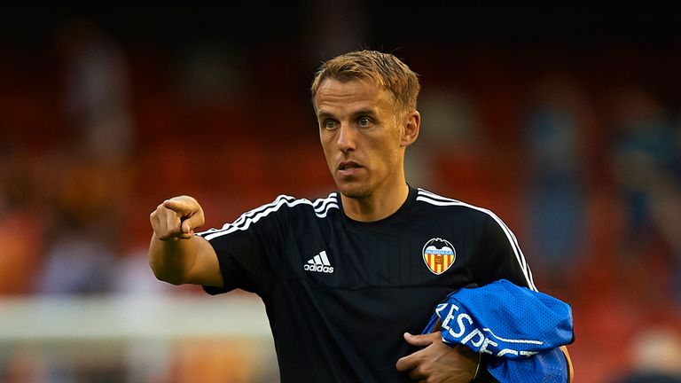 Former Manchester United and Everton defender Phil Neville has been appointed joint caretaker manager at Valencia