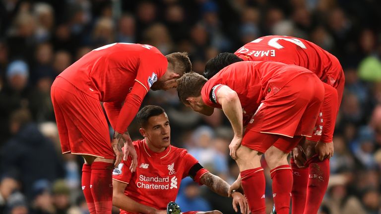 Philippe Coutinho was substituted after 63 minutes with hamstring tightness