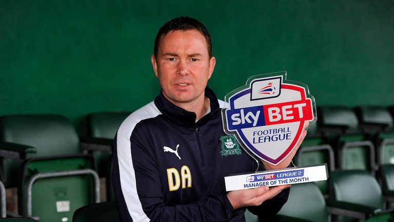 Plymouth's Derek Adams - Sky Bet League Two Manager of the Month for October