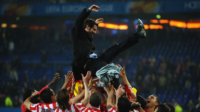 Quique Sanchez Flores led Atletico Madrid to a Europa League triumph 