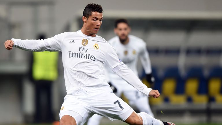 Real Madrid's  Cristiano Ronaldo in Champions League action