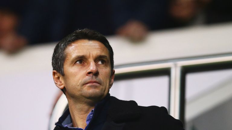 Newly appointed Aston Villa manager Remi Garde looks on from the stands prior to the Premier League match v Tottenham Hotspur at White Hart Lane