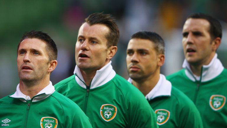 Robbie Keane, Shay Given, Jonathan Walters and John O'Shea of the Republic of Ireland 