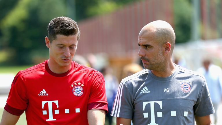 Robert Lewandowski and Pep Guardiola