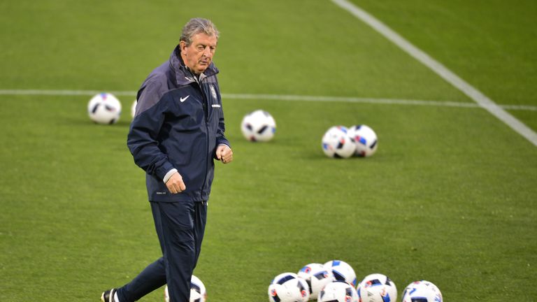 England's manager Roy Hodgson walks on the pitch