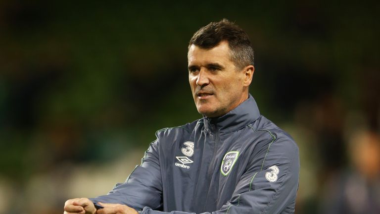 Republic of Ireland assistant coach Roy Keane looks on