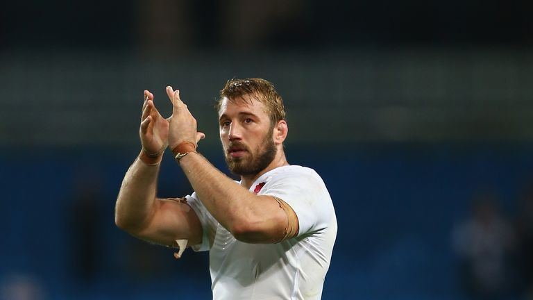 England captain Chris Robshaw applauds the fans after their World Cup win over Uruguay