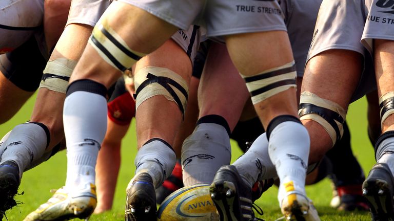 A generic view of the ball in the scrum during the Aviva Premiership 