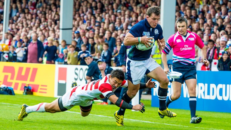 Scotland and Edinburgh flanker John Hardie in action against Japan