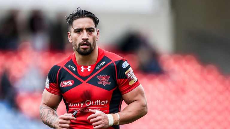 Leigh Centurions' Rangi Chase, pictured playing for Salford