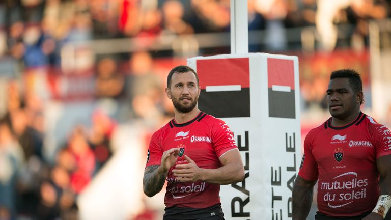 Toulon fly-half Quade Cooper (left) and wing Josua Tuisova