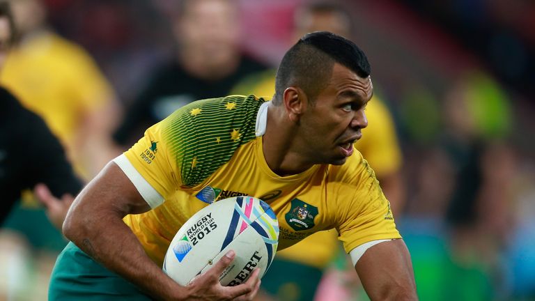 LONDON, ENGLAND - OCTOBER 31:  Kurtley Beale of Australia in action during the 2015 Rugby World Cup Final match between New Zealand and Australia at Twicke