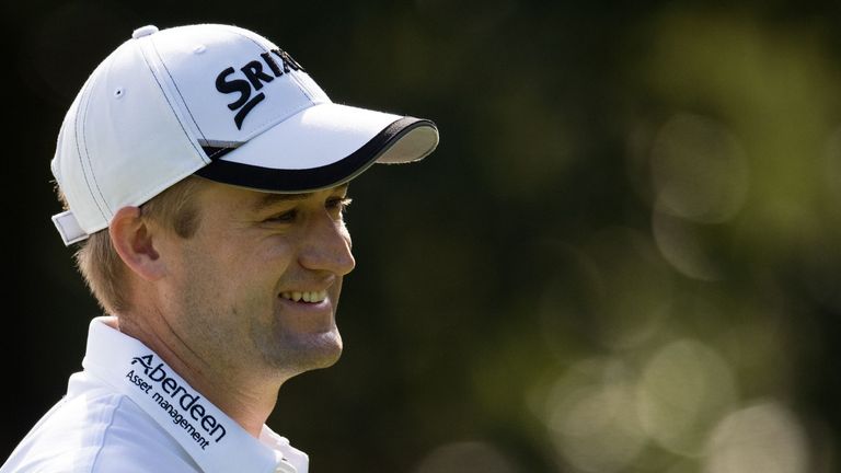 Russell Knox of Scottland reacts during the WGC-HSBC Champions golf tournament in Shanghai 