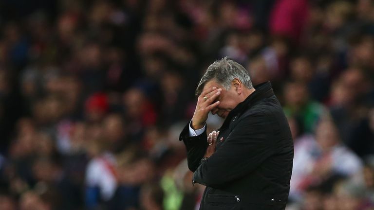 Sam Allardyce reacts during his Sunderland side's 1-0 defeat to Southampton