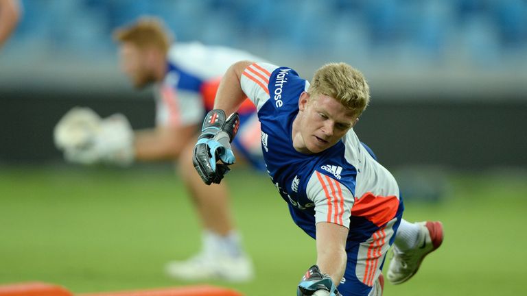 Sam Billings brushing up on his skills in the nets in Dubai this week