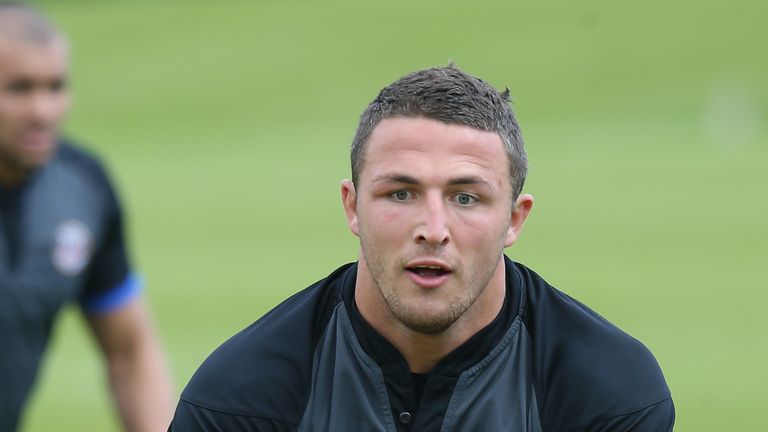 Sam Burgess during a Bath training session