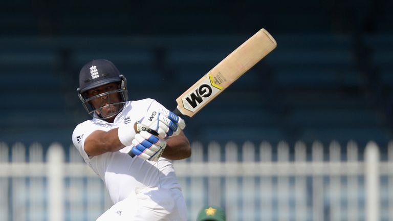 SHARJAH, UNITED ARAB EMIRATES - NOVEMBER 03:  Samit Patel of England bats during day three of the 3rd Test between Pakistan and England at Sharjah Cricket 