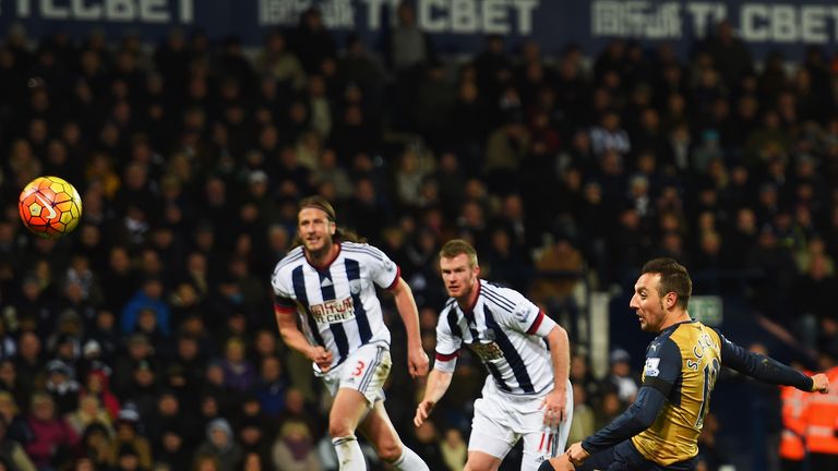 Santi Cazorla misses a penalty to level for Arsenal at West Brom