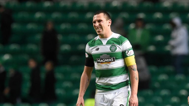 Celtic's Scott Brown grimaces during play in the 0-0 draw with Kilmarnock