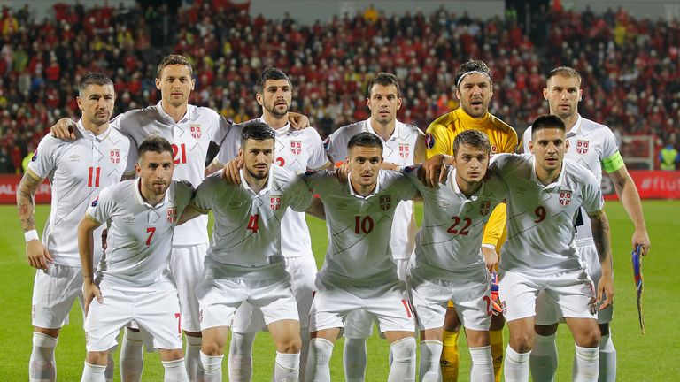 Line up of Serbia national team